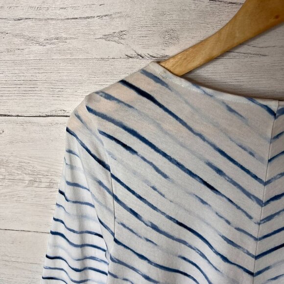 Pure Jill Tunic Womens Size Small Blue & White Striped Front Side Pocket Top - Picture 15 of 16